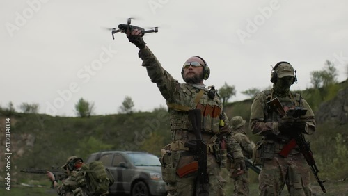 Ukrainian military using a drone