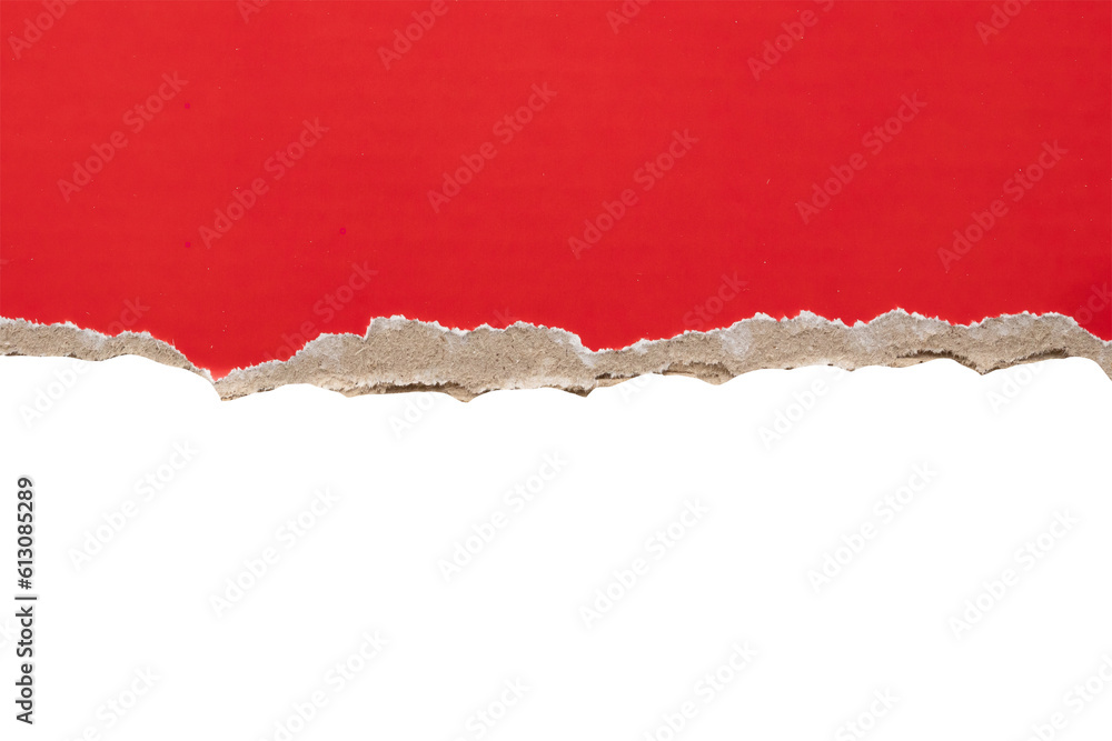 Red ripped paper torn edges strips isolated on white background Red ripped paper torn edges strips isolated on white background