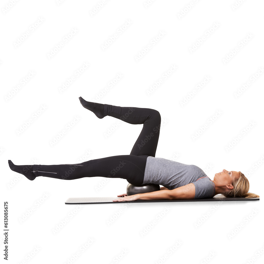 Floor, exercise ball and woman stretching, training and athlete isolated against a transparent background. Female person, model and girl on the ground, png and stretch legs with wellness and workout Floor, exercise ball and woman stretching, training and athlete isolated against a transparent background. Female person, model and girl on the ground, png and stretch legs with wellness and workout