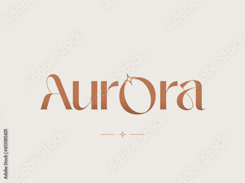 Aurora Luxury Vector Typography Logo Design using custome font type