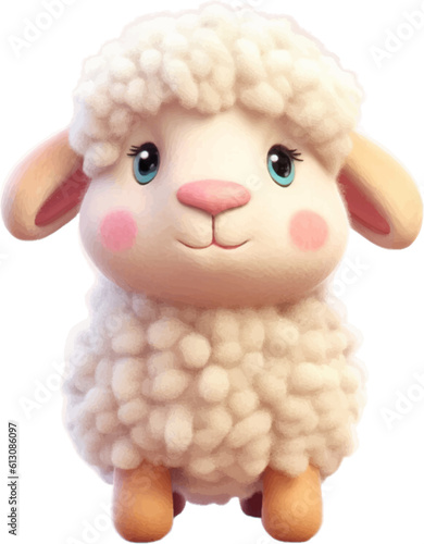 cute sheep in 3d style.
