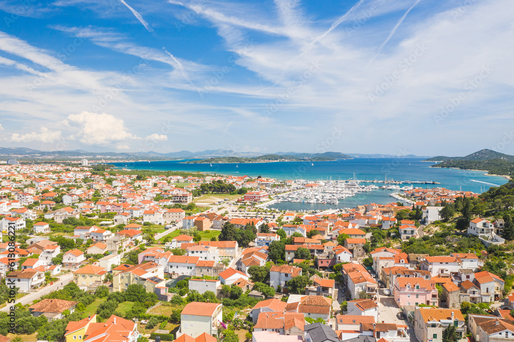 Old town of Tribunj and island archipelago in Dalmatia, Croatia