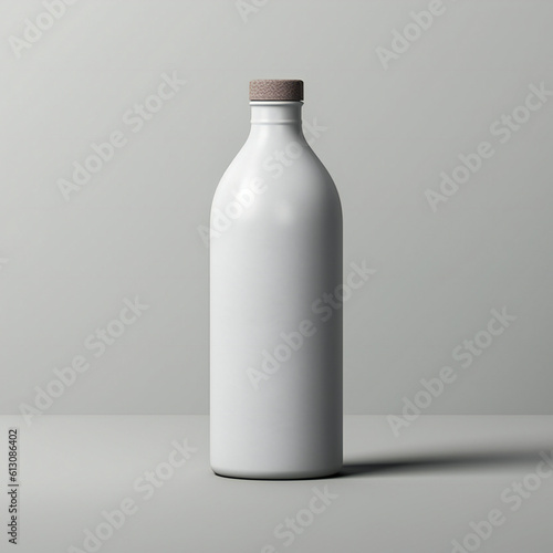 mockup bottle with label no image on it white color © joni