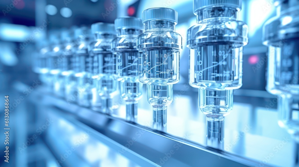 Robotic production of vaccines in the bioengineering lab. (AI generated, neural Robotic production of vaccines in the bioengineering lab. (AI generated, neural