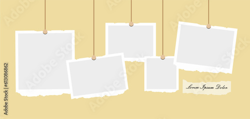 Pictures or photos frame collage. comics page grid layout abstract photo frames and digital photo wall template