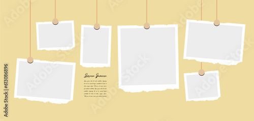 Pictures or photos frame collage. comics page grid layout abstract photo frames and digital photo wall template