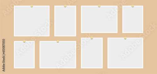 Pictures or photos frame collage. comics page grid layout abstract photo frames and digital photo wall template