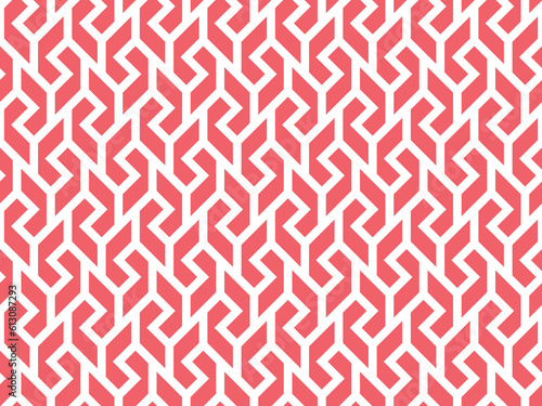 Abstract geometric pattern. A seamless vector background. White and pink ornament. Graphic modern pattern. Simple lattice graphic design
