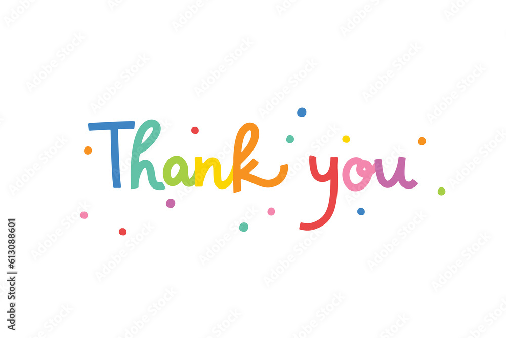 Confetti colorful thank you banner or thank you card