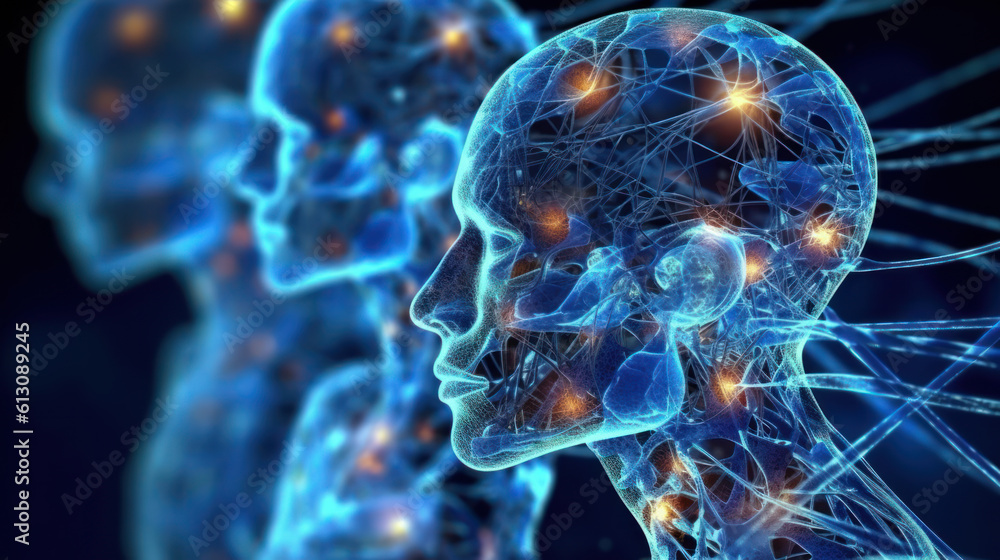 3D neural network medical technology demonstrated by an AI-generated robot 3D neural network medical technology demonstrated by an AI-generated robot