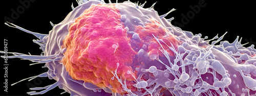 cancerous cell in biological tissue, made with Generative AI