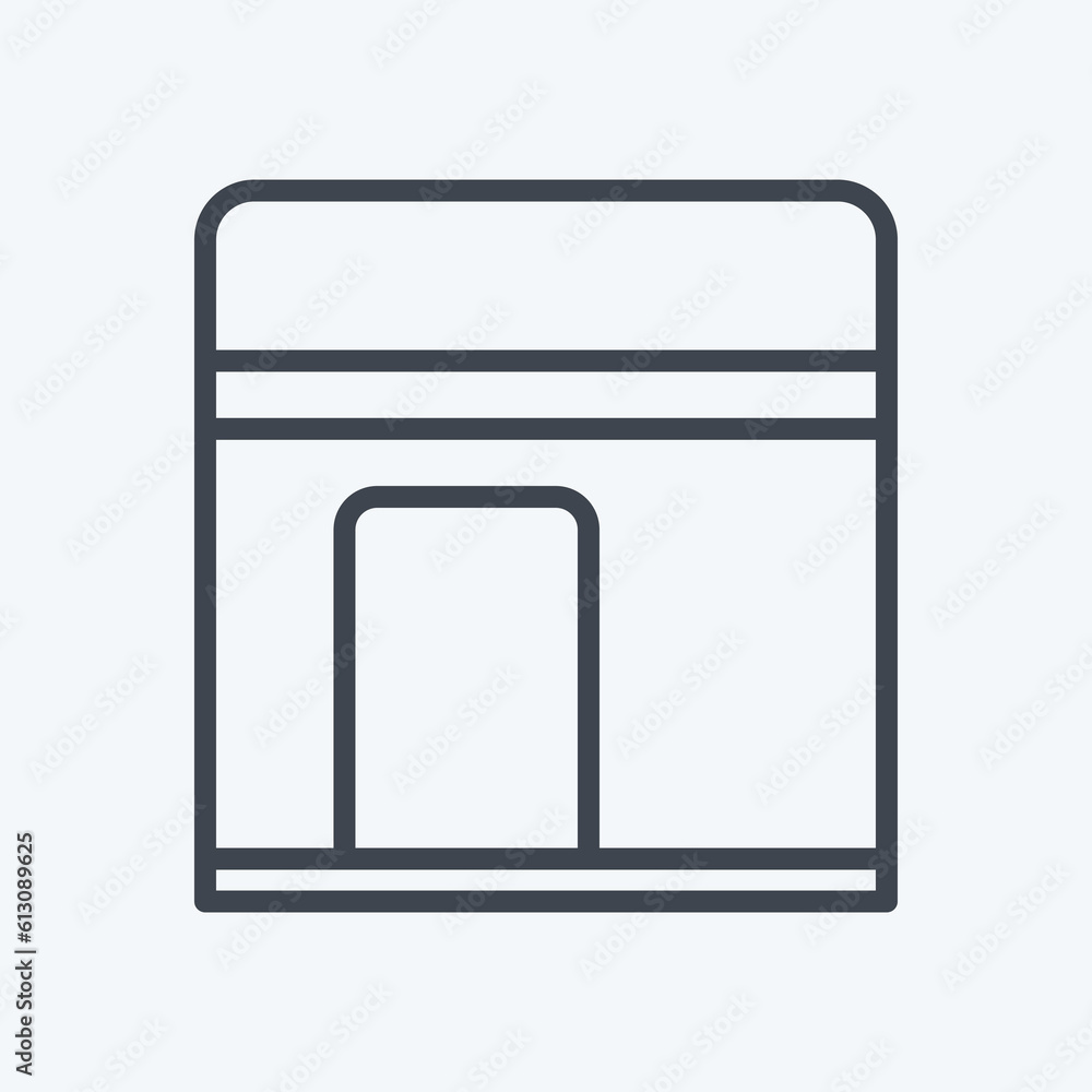 Icon Kaaba. related to Eid Al Adha symbol. Line Style. simple design editable. simple illustration Icon Kaaba. related to Eid Al Adha symbol. Line Style. simple design editable. simple illustration