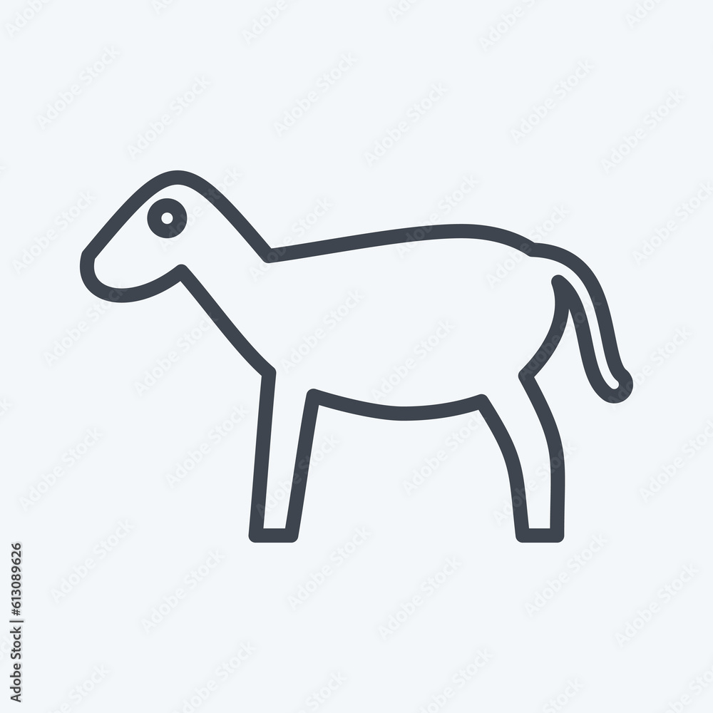 Fototapeta premium Icon Goat. related to Eid Al Adha symbol. Line Style. simple design editable. simple illustration