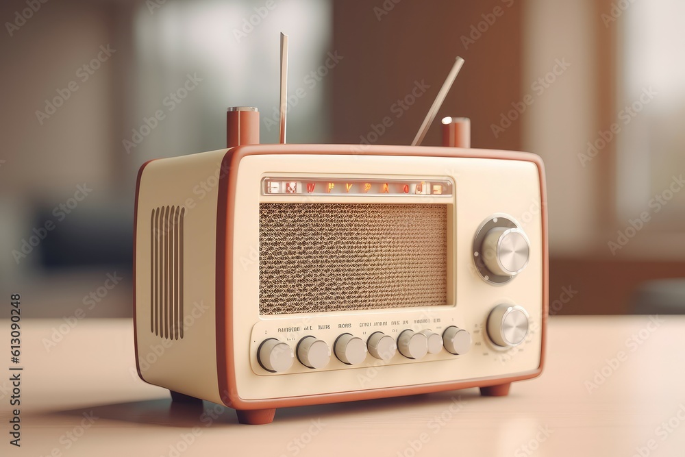 Obraz premium Radio day background. Generate Ai