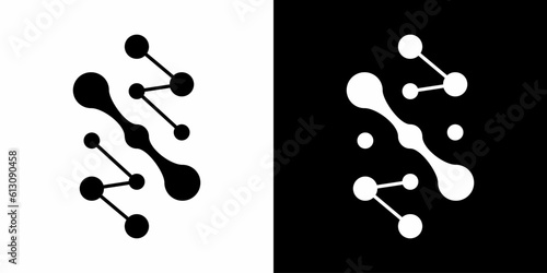 technology dots connect icon symbol vector logo.