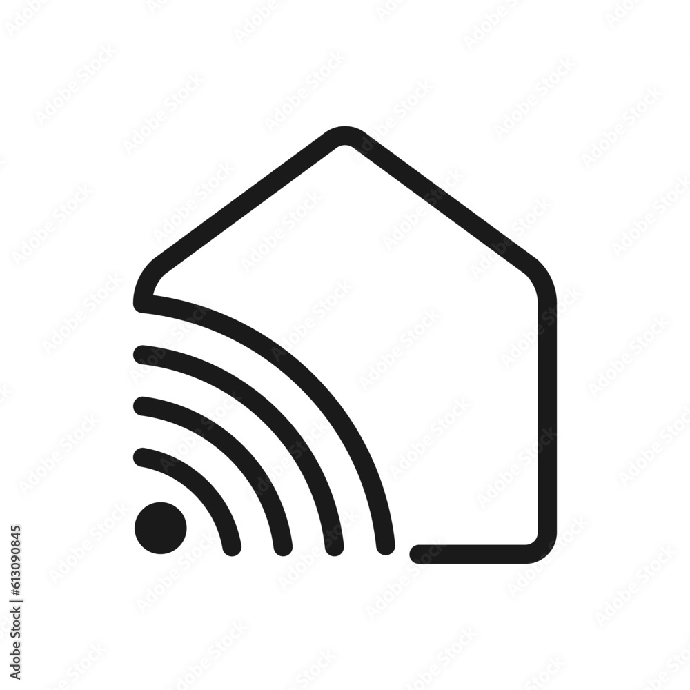 Smart Home Wifi Outline Icon Vector Illustration Smart Home Wifi Outline Icon Vector Illustration