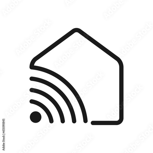 Smart Home Wifi Outline Icon Vector Illustration