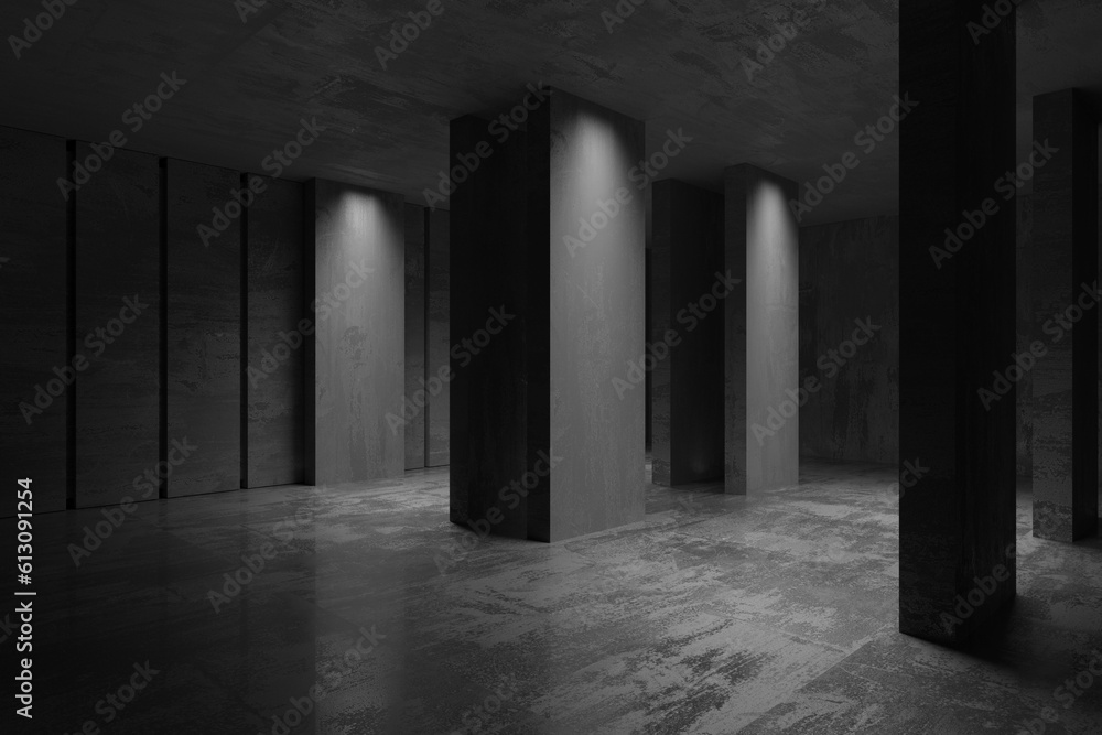 Abstract empty modern interior. Concrete walls Abstract empty modern interior. Concrete walls