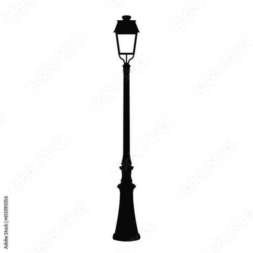 Street Post Silhouette. Black and White Icon Design Elements on Isolated White Background