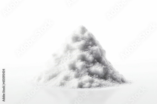 Pile Of Snow On White Background. Generative AI © Anastasiia