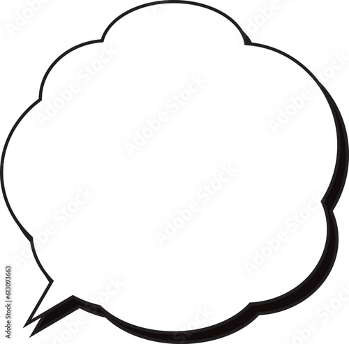 雲形吹き出し　影付き　枠のみ

