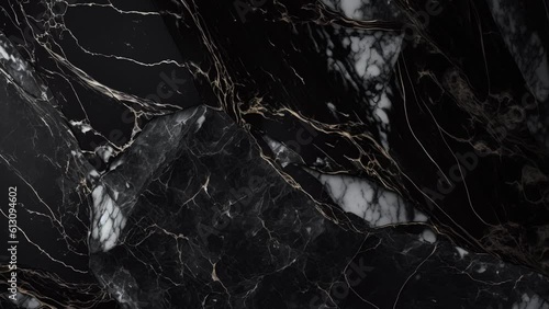 Wallpaper Mural Luxury Black Marble stone with gold lines background texture. Slow panoramic camera motion, macro with deep focus (blur). High detailed 4K video.  Pattern texture surface panning background.  Torontodigital.ca