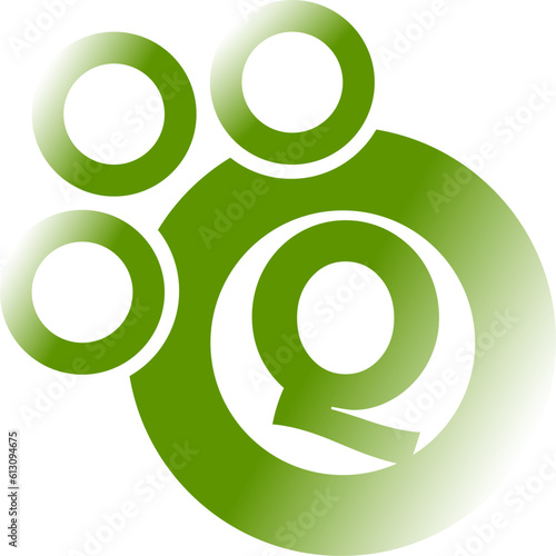 illustration Q alphabet logo design