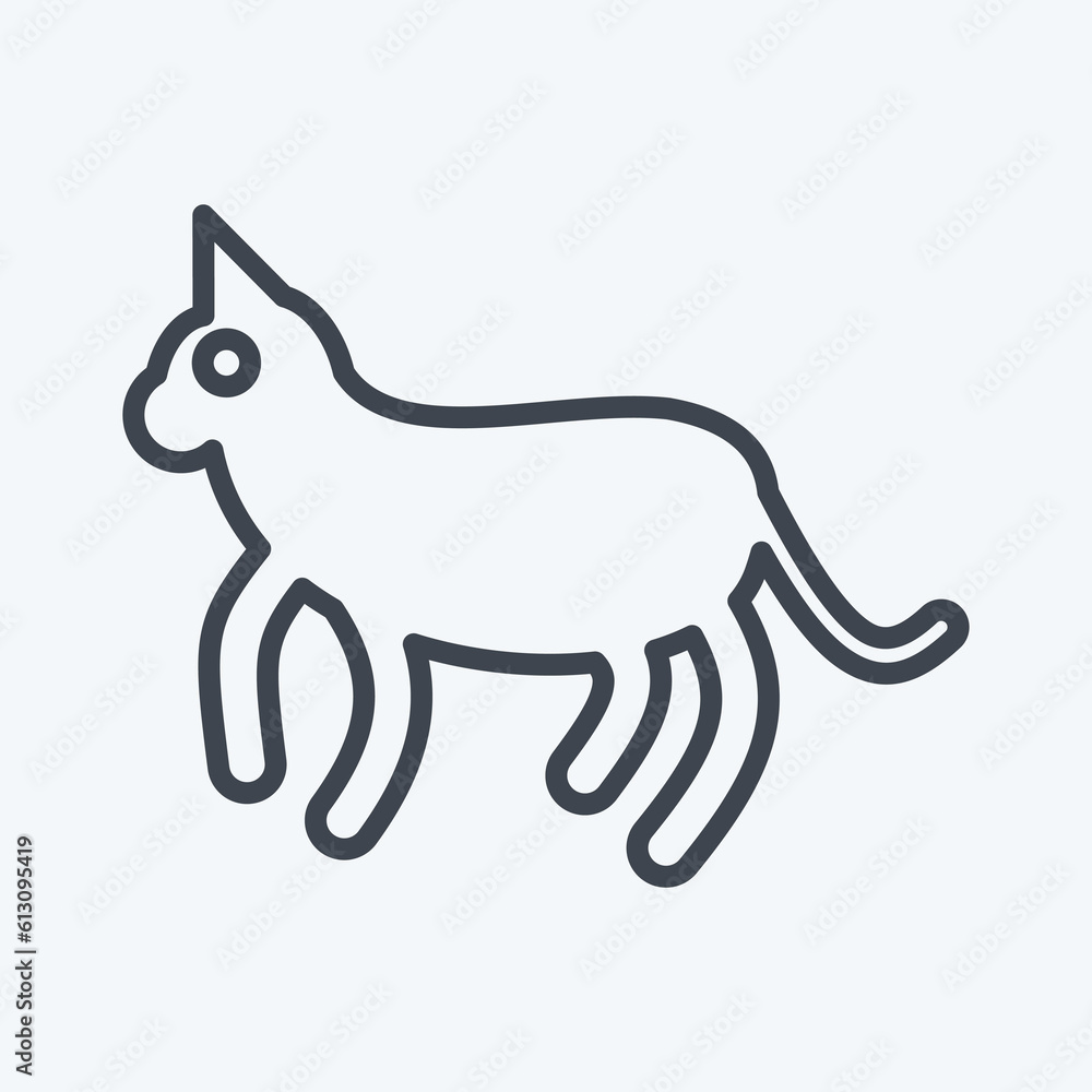 Icon Cat. related to Domestic Animals symbol. simple design editable. simple illustration Icon Cat. related to Domestic Animals symbol. simple design editable. simple illustration