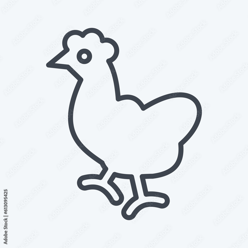 Icon Chicken. related to Domestic Animals symbol. simple design editable. simple illustration Icon Chicken. related to Domestic Animals symbol. simple design editable. simple illustration