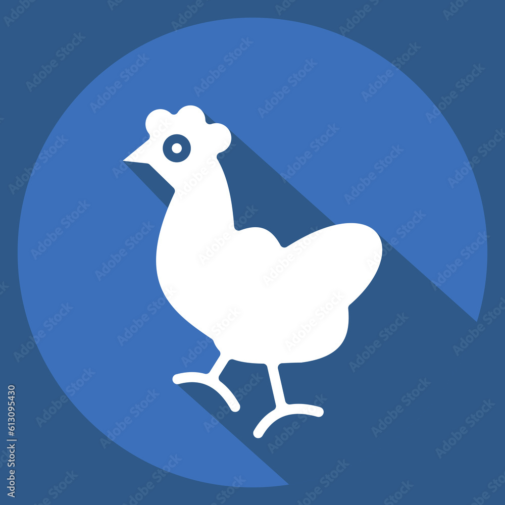 Icon Chicken. related to Domestic Animals symbol. simple design editable. simple illustration Icon Chicken. related to Domestic Animals symbol. simple design editable. simple illustration