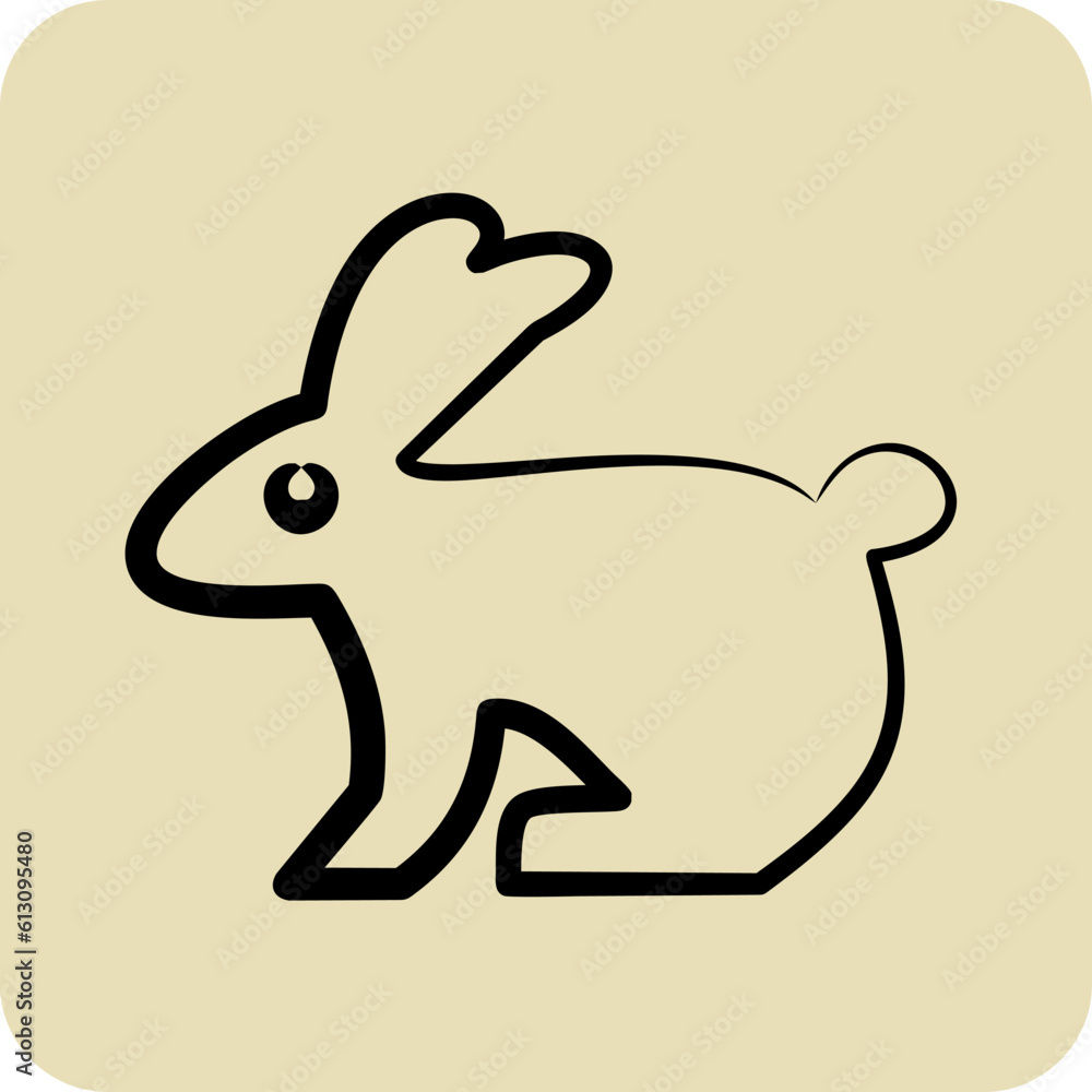 Icon Rabbit. related to Domestic Animals symbol. glyph style. simple design editable. simple illustration Icon Rabbit. related to Domestic Animals symbol. glyph style. simple design editable. simple illustration