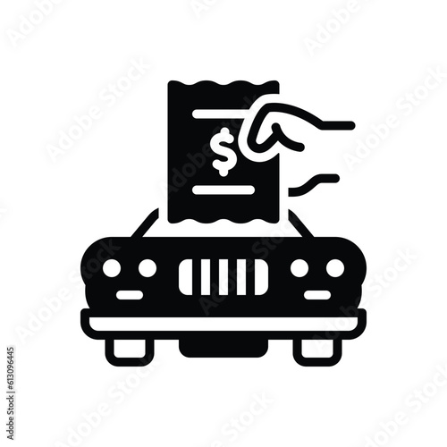 Black solid icon for fine 
