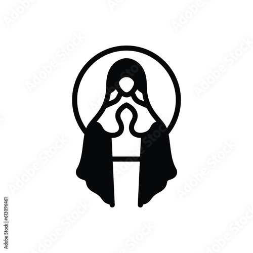 Black solid icon for mary 