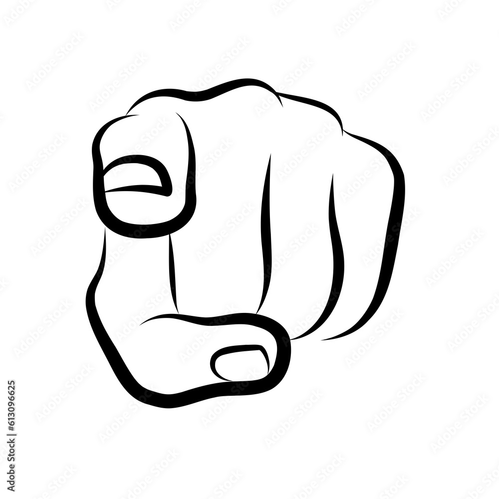 Pointing hand pointing finger to camera graphic illustration transparent PNG in high resolution