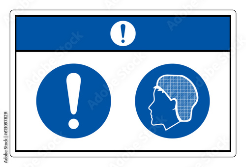 Notice Wear Hair Net Symbol Sign, Vector Illustration, Isolate On White Background Label. EPS10