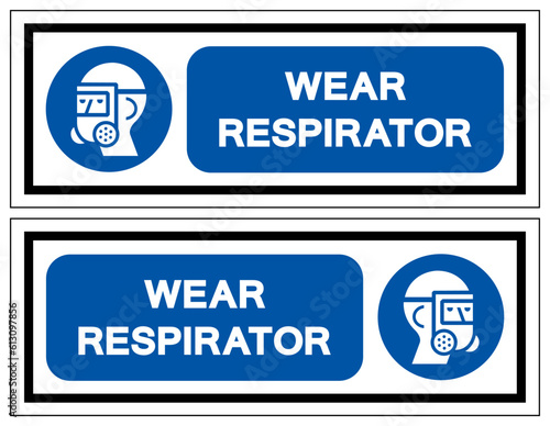 Wear Respirator Symbol Sign ,Vector Illustration, Isolate On White Background Label. EPS10