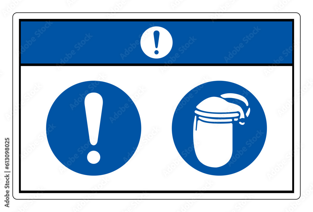 Notice Face Protection Symbol Sign, Vector Illustration, Isolate On ...