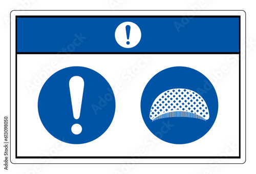Notice Hair Net Symbol Sign, Vector Illustration, Isolate On White Background Label. EPS10