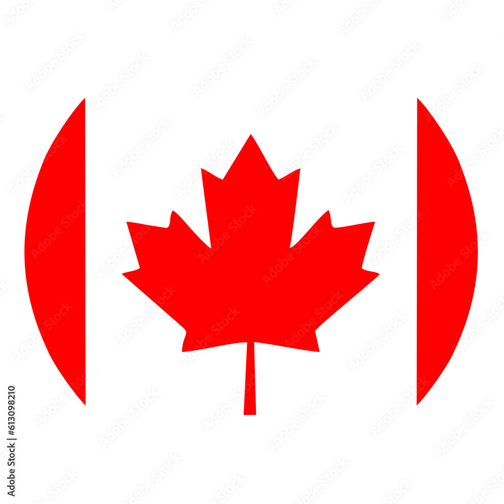Canadian flag circle transparent png. Canada flag round. vector illustration Canadian flag circle transparent png. Canada flag round. vector illustration