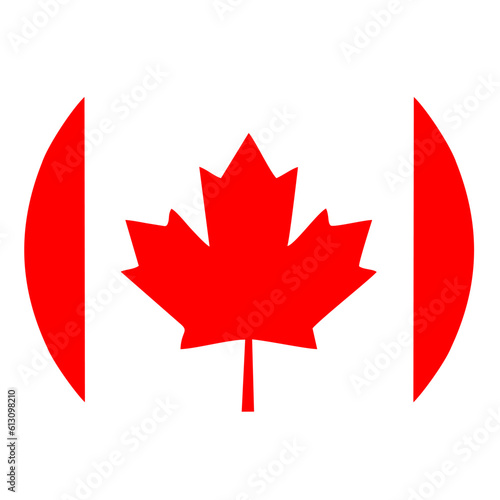 Canadian flag circle transparent png. Canada flag round. vector illustration