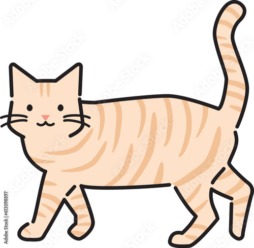 歩く猫のイラスト