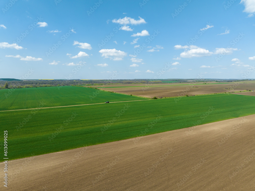 Rural landscape with blue sky and mass farming in Hungary. 농업, 넓은 들판 Rural landscape with blue sky and mass farming in Hungary. 농업, 넓은 들판