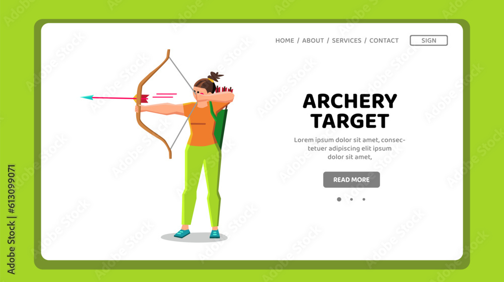 archery target vector. circle center, arrow game, goal hit, shot competition, sport aim archery target web flat cartoon illustration