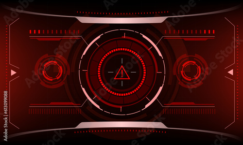 HUD sci-fi interface screen danger warning view design virtual reality futuristic technology display vector