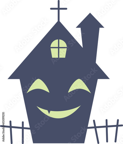 Ghosthouse icon. Ghosthouse simple cartoon style. Ghosthouse icon decorative elements. photo