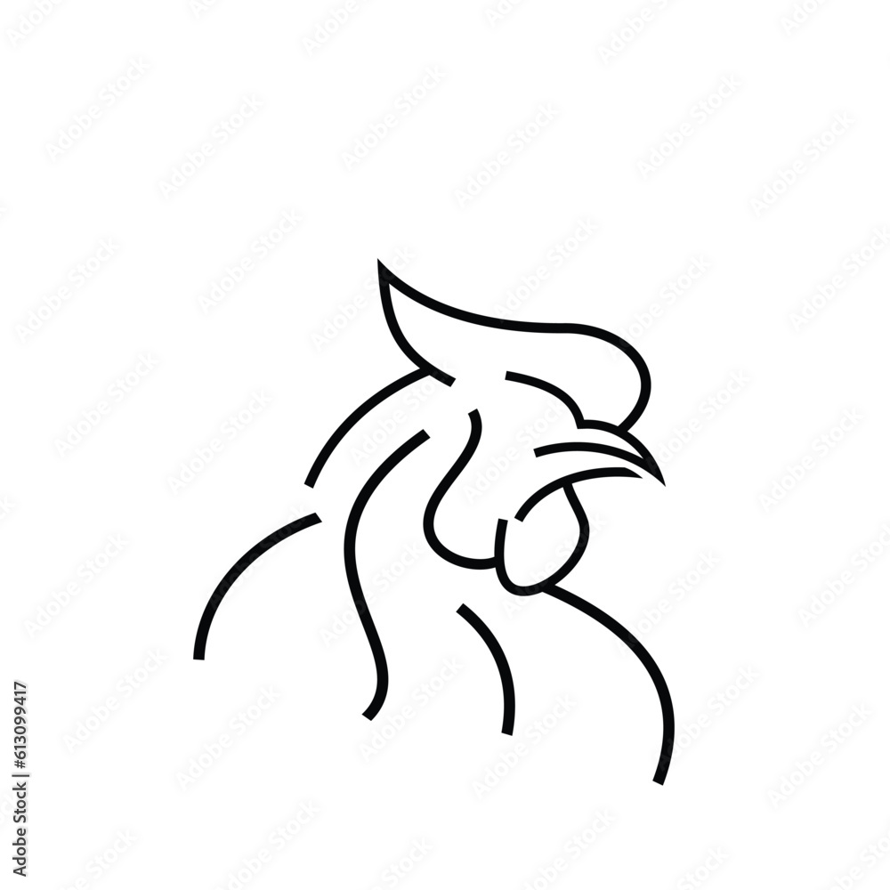 Obraz premium Rooster Vector Icon