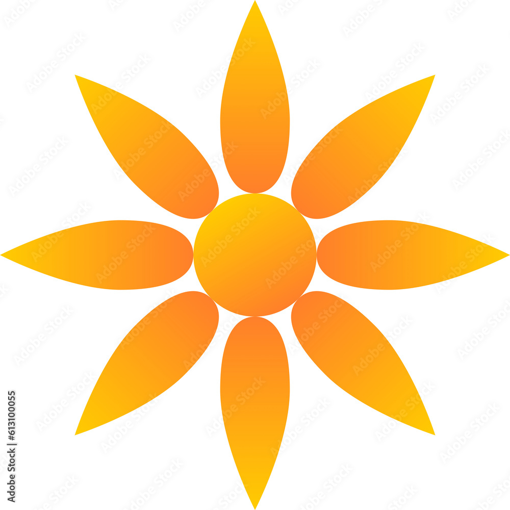 Yellow orange petals blooming flower icon PNG Yellow orange petals blooming flower icon PNG