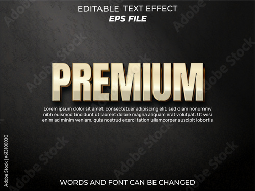 premium text effect, font editable, typography, 3d text. vector template