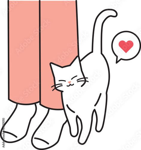 すりすりする猫のイラスト