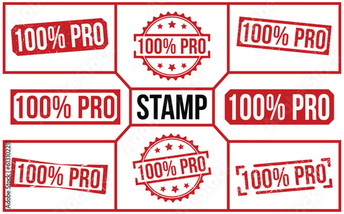 100% Pro Red Rubber Stamp set.